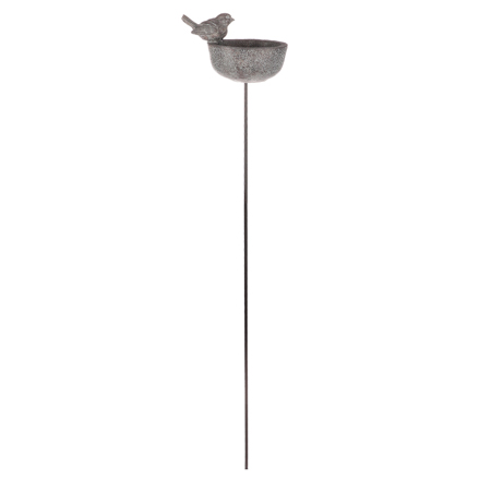 Krmítko/pítko pro ptáčky - miska na zápichu, polyresin, šedé. SC1016 GREY
